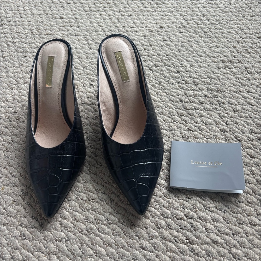 Louise et Cie Black Quilted Mules
